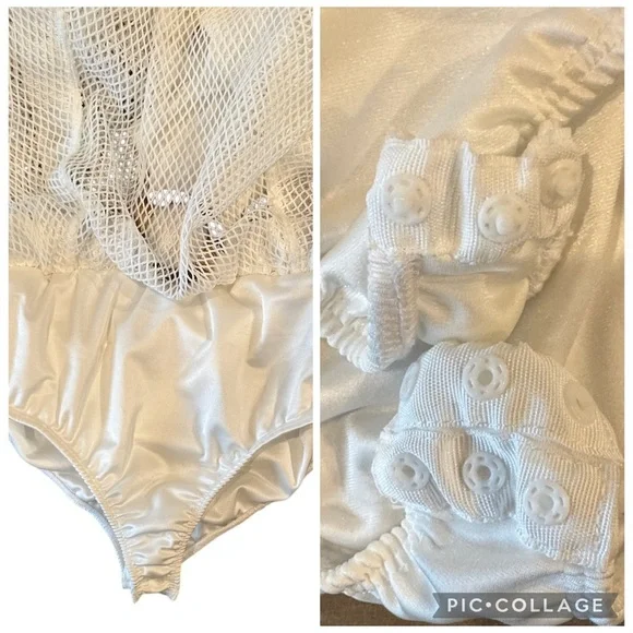 12th Tribe Helena White Mesh Cutout Laceup Back Maxi Dress Size - Picture 12 of 16